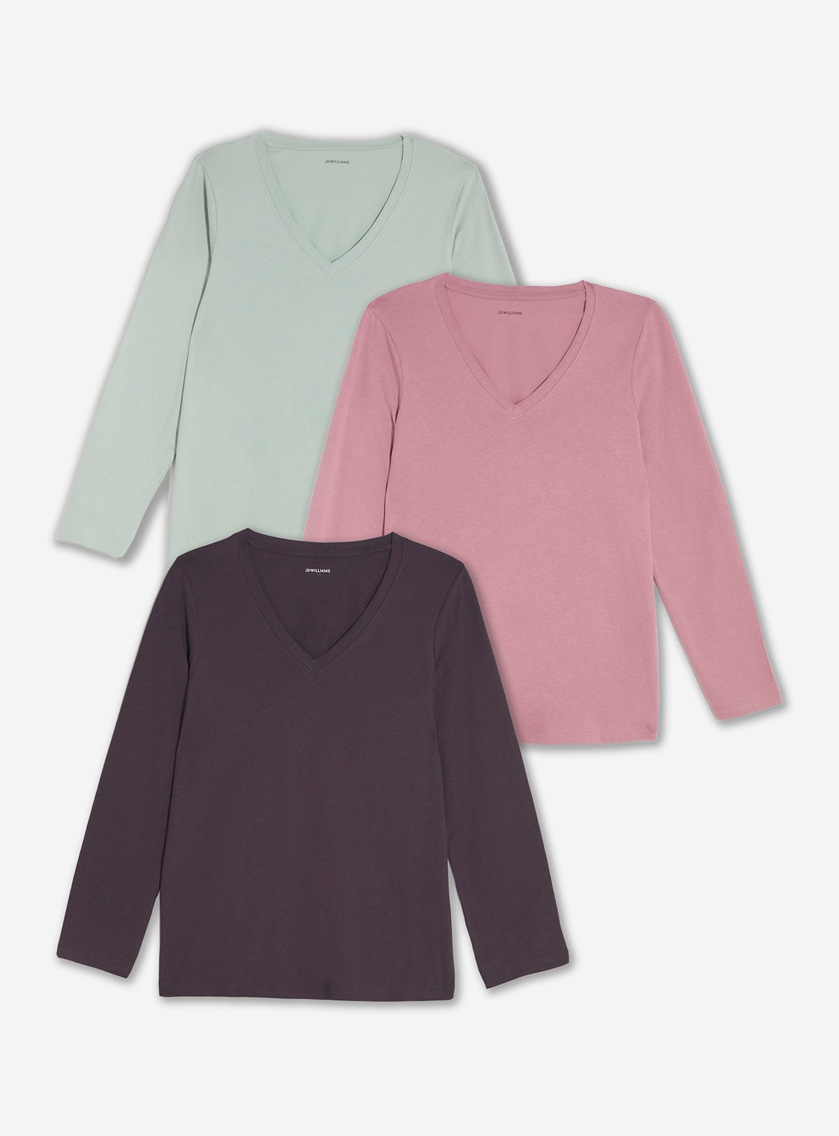 JD WILLIAMS 3 Pack V Neck Long Sleeve Top 22 - Image 4 thumbnail